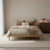 CARRIE Lit en tissu bouclette et bois 160x200cm