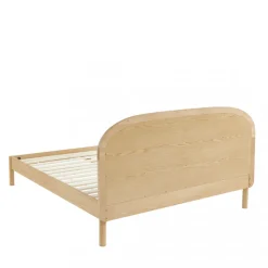 CARRIE Lit en tissu bouclette et bois 160x200cm