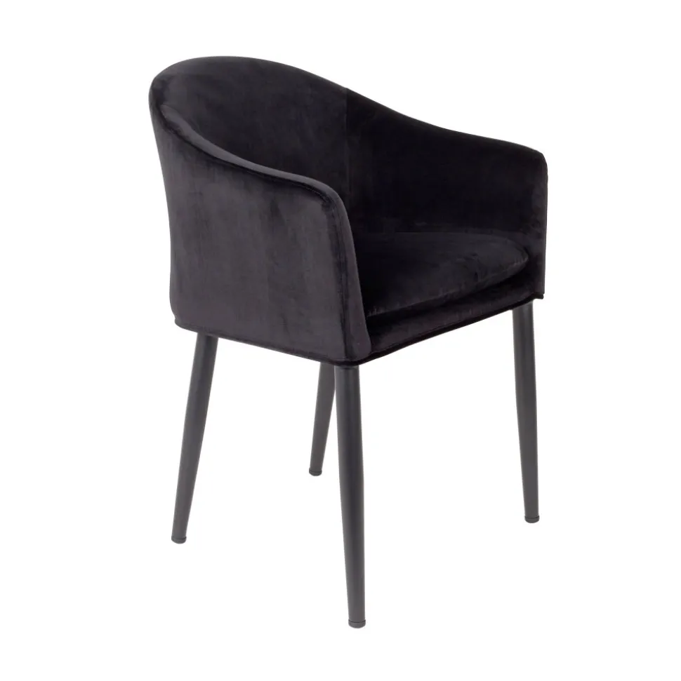 CATELYN Fauteuil de table design en velours