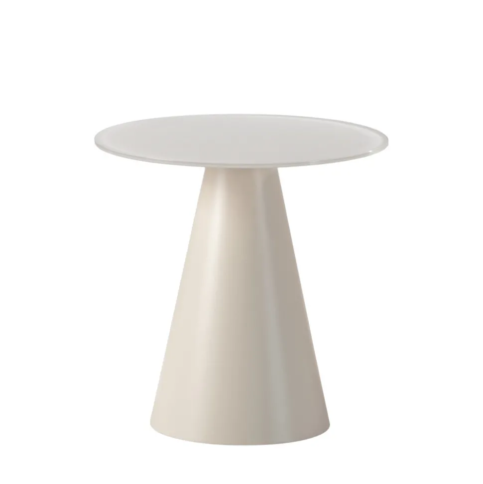 CELESTE Table d'appoint ronde en verre trempé et métal ø45cm