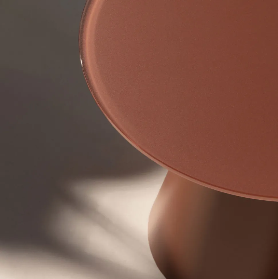 CELESTE Table d'appoint ronde en verre trempé et métal ø45cm