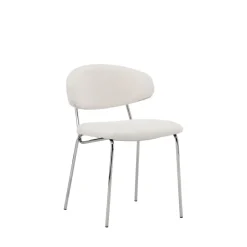 CHICO Lot de 2 chaises en tissu bouclette et métal
