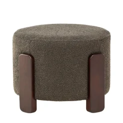 COFFEY Pouf rond en tissu bouclette ø52,5cm