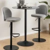 COLOBURA Tabouret de bar réglable en tissu et métal H55-80cm
