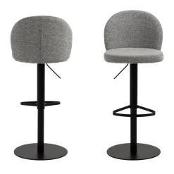 COLOBURA Tabouret de bar réglable en tissu et métal H55-80cm