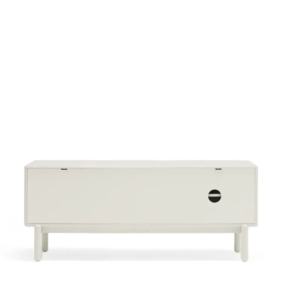 CORVO Meuble tv 1 porte 1 niche et tiroir en bois L140cm