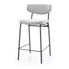 CROCKETT Lot de 2 chaises de bar en tissu et métal H66cm