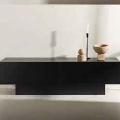 CUENCA Meuble TV 2 portes battantes en bois L160cm