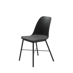 CURVI Lot de 2 chaises en plastique et métal