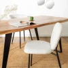 DALBY Lot de 2 chaises en tissu bouclette et métal