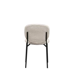 DALBY Lot de 2 chaises en tissu bouclette et métal