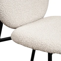 DALBY Lot de 2 chaises en tissu bouclette et métal