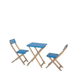 DANA Set bistrot pliant de jardin 2 personnes en bois