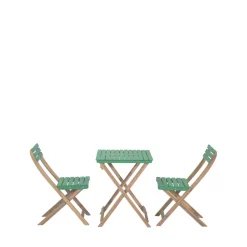 DANA Set bistrot pliant de jardin 2 personnes en bois
