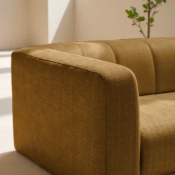 DANAE Canapé convertible 4 places en tissu chenille