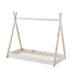 DAYI Lit enfant cabane en bois 70x140cm