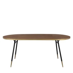 DENISE Table à manger 6 personnes en bois et métal