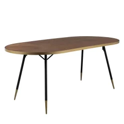 DENISE Table à manger 6 personnes en bois et métal