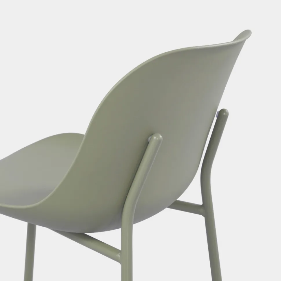 DIEGO Lot de 4 chaises intérieur et extérieur en plastique et métal