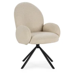 DOURO Chaise de bureau en tissu bouclette et métal