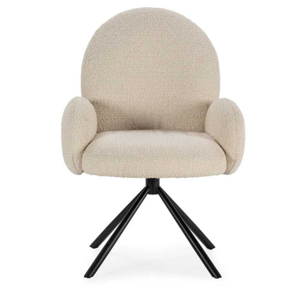 DOURO Chaise de bureau en tissu bouclette et métal