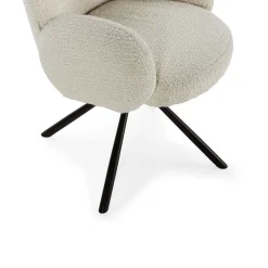 DOURO Chaise de bureau en tissu bouclette et métal