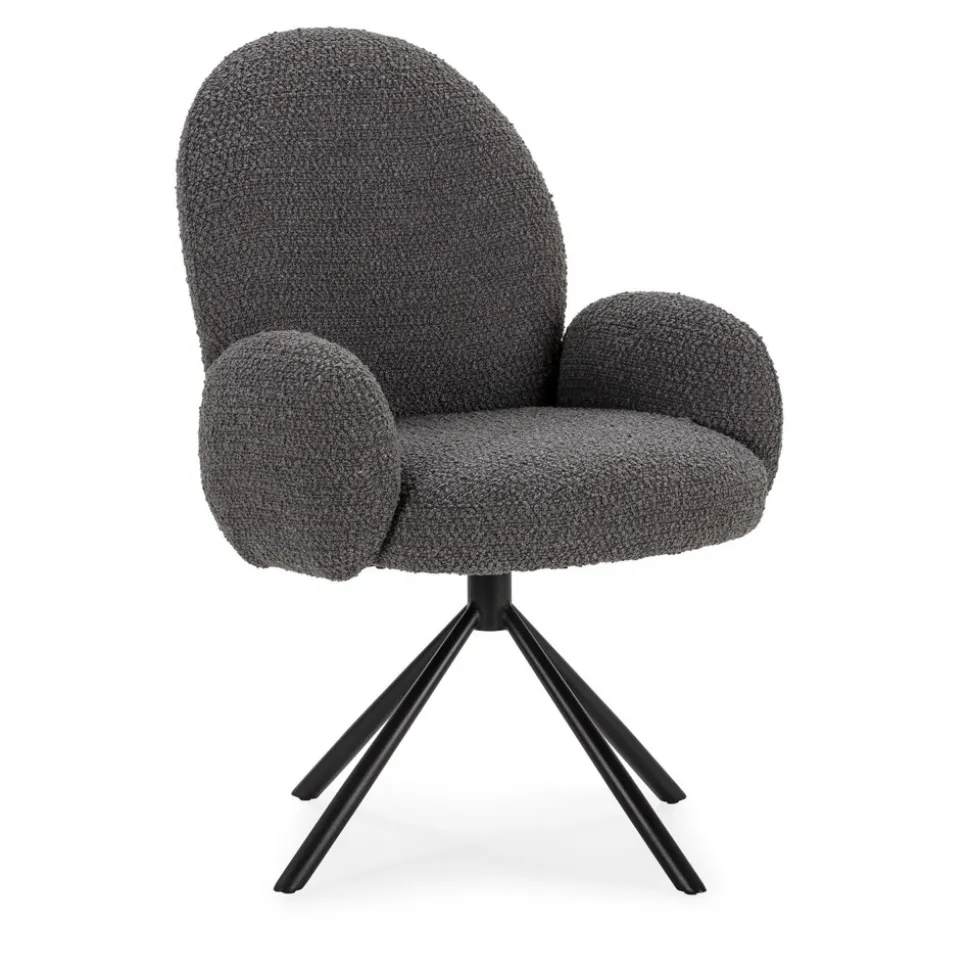 DOURO Chaise de bureau en tissu bouclette et métal