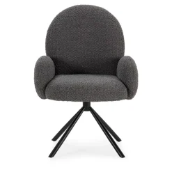 DOURO Chaise de bureau en tissu bouclette et métal