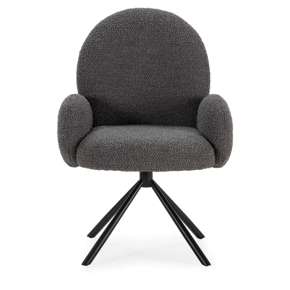 DOURO Chaise de bureau en tissu bouclette et métal