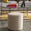 EJBY Pouf rond en tissu bouclette ø34cm