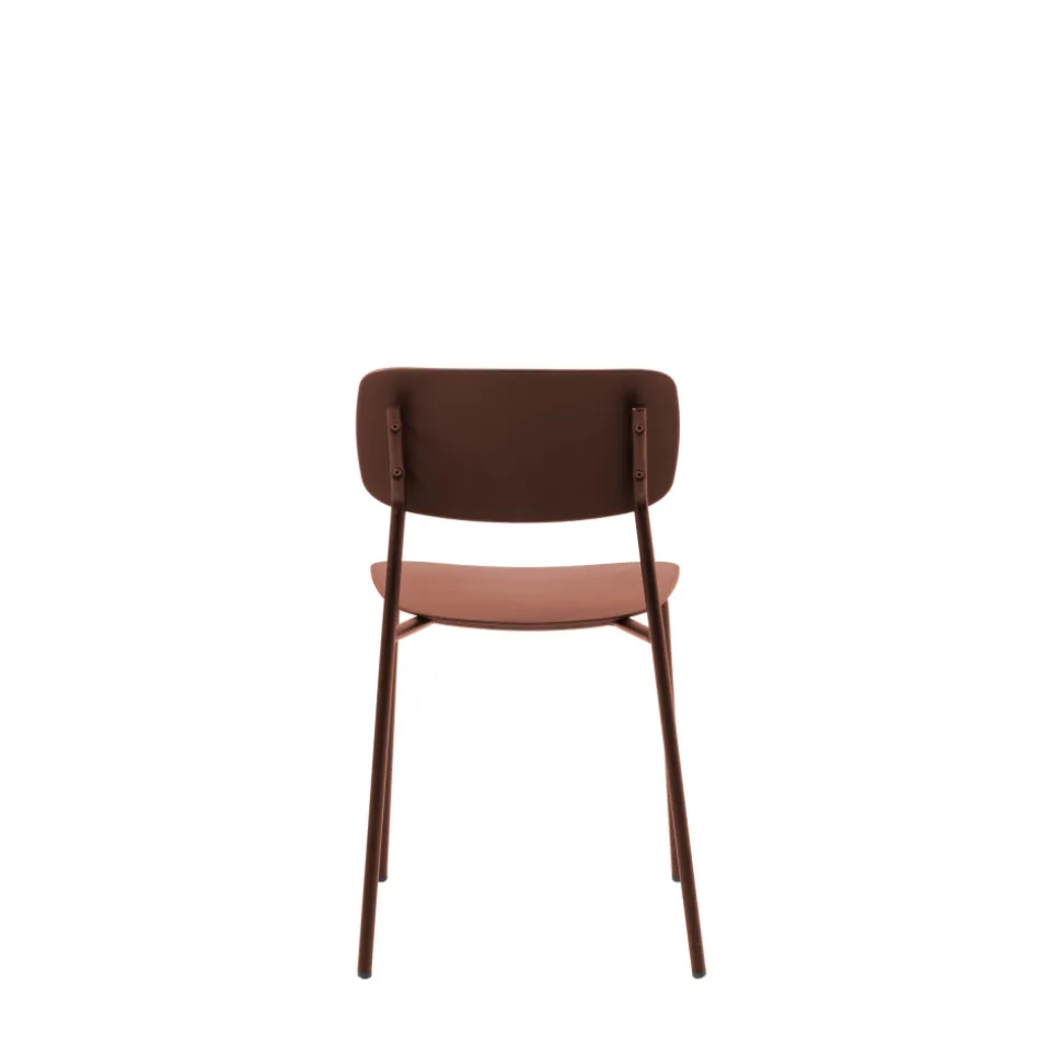 ELIN Lot de 4 chaises en plastique et métal