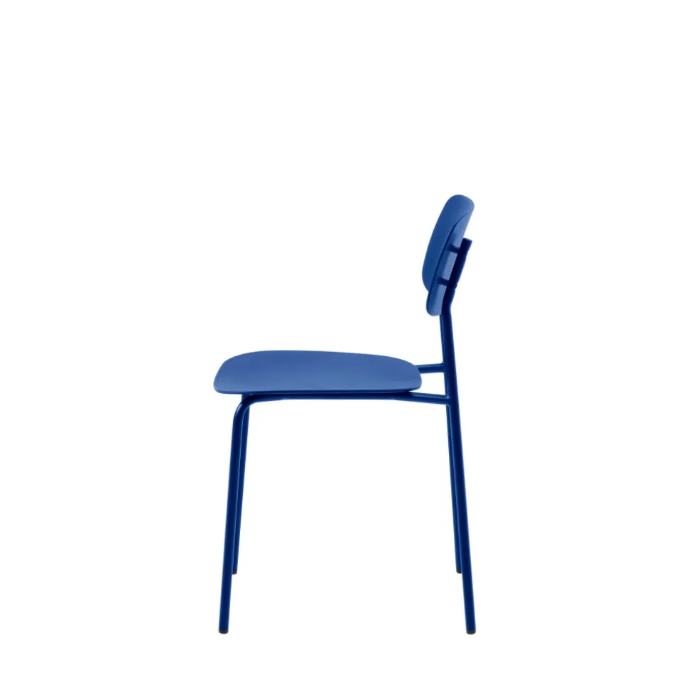 ELIN Lot de 4 chaises en plastique et métal