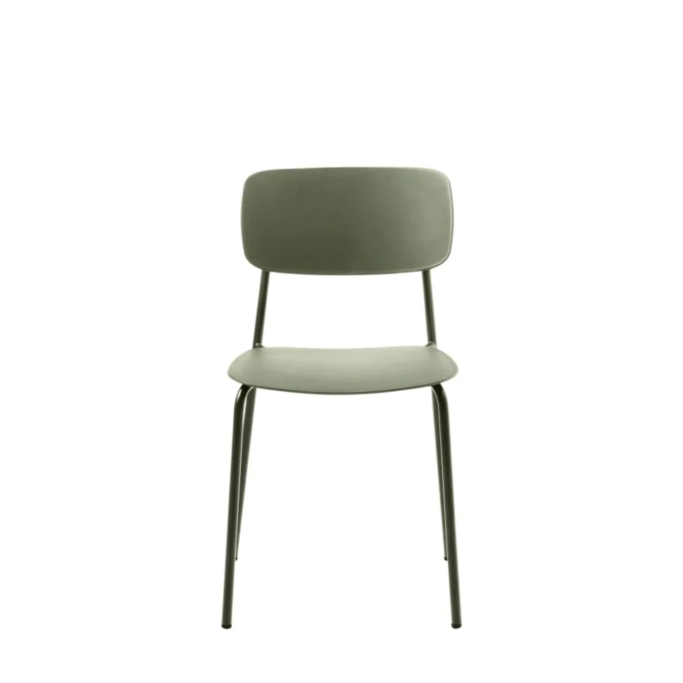 ELIN Lot de 4 chaises en plastique et métal