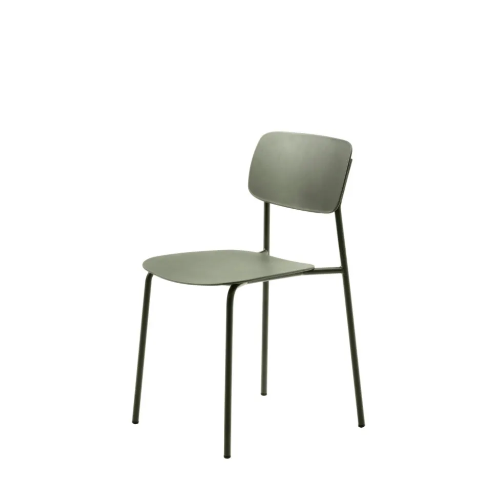 ELIN Lot de 4 chaises en plastique et métal