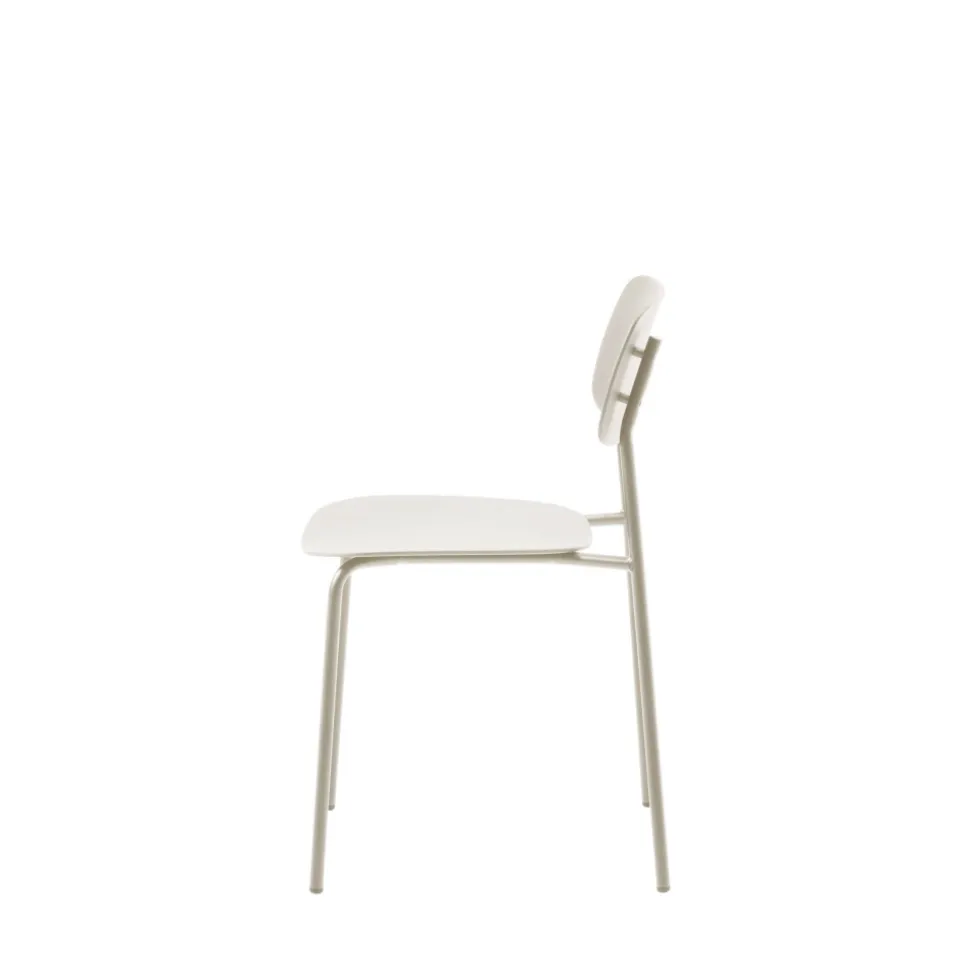 ELIN Lot de 4 chaises en plastique et métal