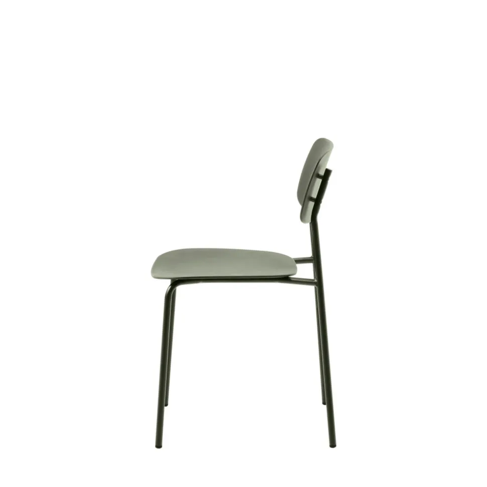 ELIN Lot de 4 chaises en plastique et métal