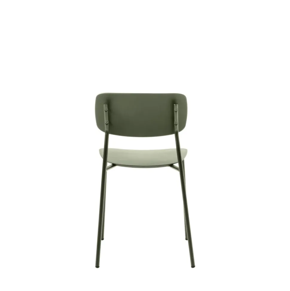 ELIN Lot de 4 chaises en plastique et métal