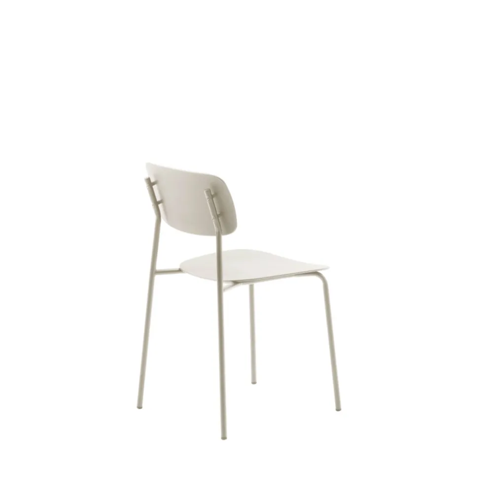 ELIN Lot de 4 chaises en plastique et métal