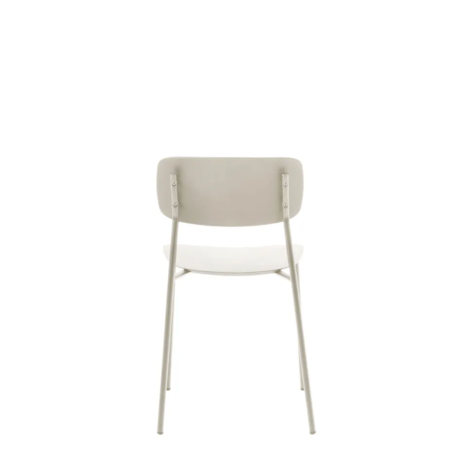 ELIN Lot de 4 chaises en plastique et métal