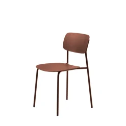 ELIN Lot de 4 chaises en plastique et métal