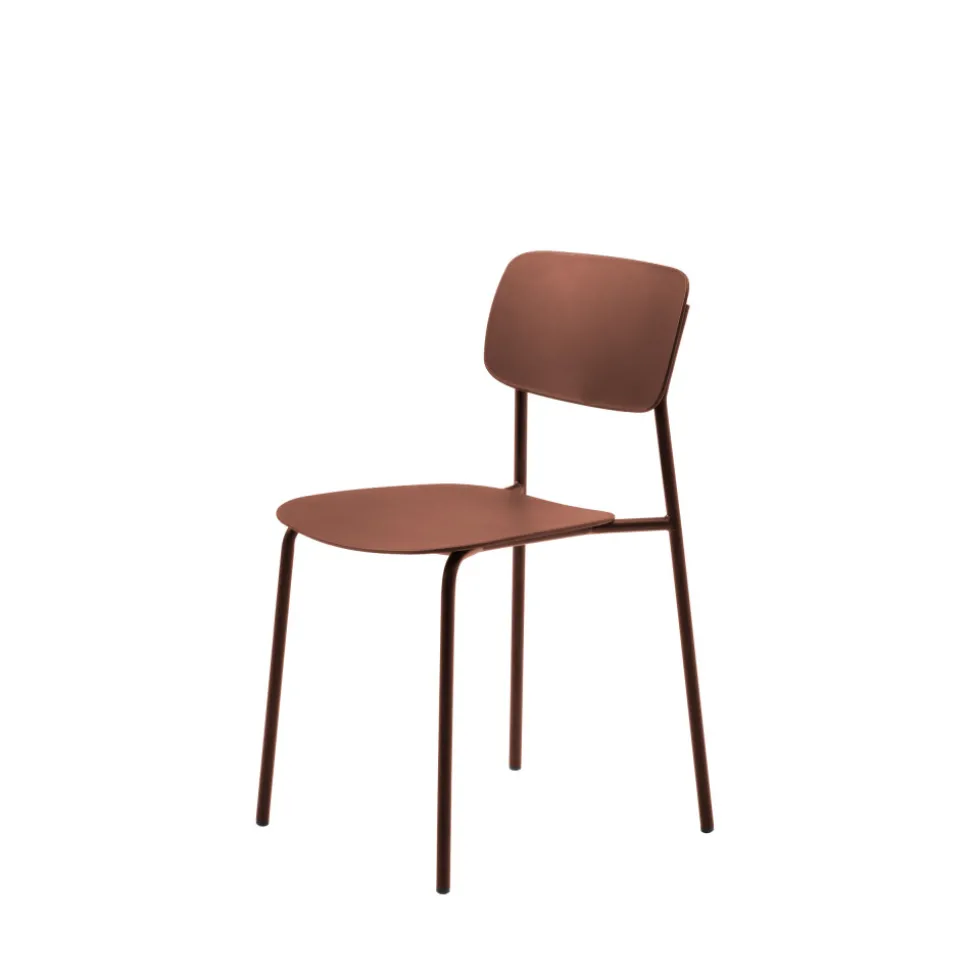 ELIN Lot de 4 chaises en plastique et métal
