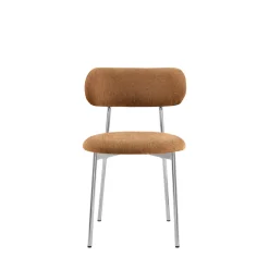ELLI Lot de 2 chaises en tissu pieds chrome
