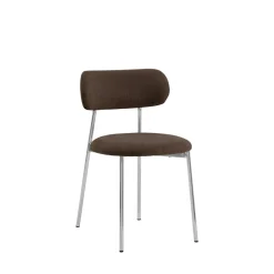 ELLI Lot de 2 chaises en tissu pieds chrome