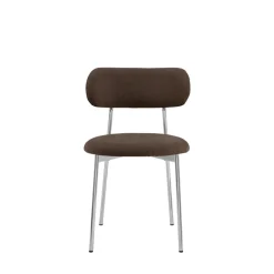 ELLI Lot de 2 chaises en tissu pieds chrome