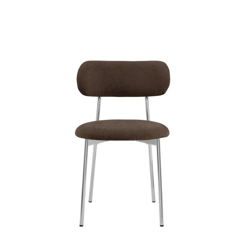 ELLI Lot de 2 chaises en tissu pieds chrome