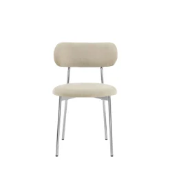 ELLI Lot de 2 chaises en tissu pieds chrome