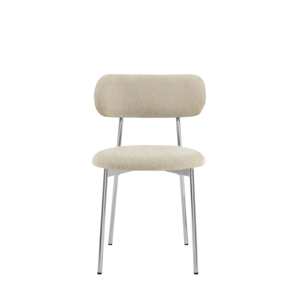 ELLI Lot de 2 chaises en tissu pieds chrome