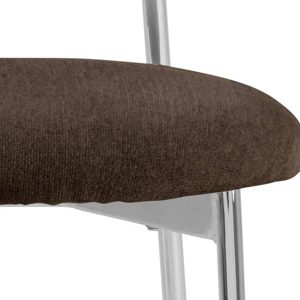 ELLI Lot de 2 chaises en tissu pieds chrome