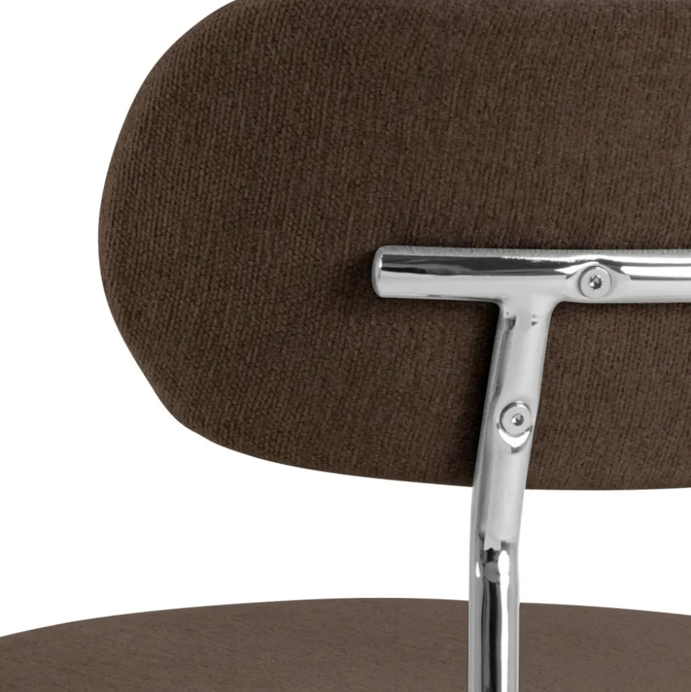 ELLI Lot de 2 chaises en tissu pieds chrome