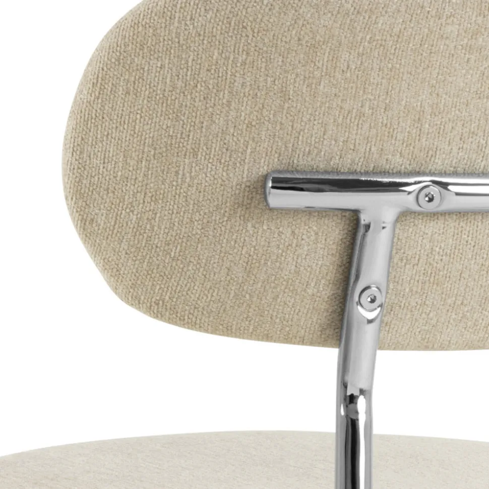 ELLI Lot de 2 chaises en tissu pieds chrome